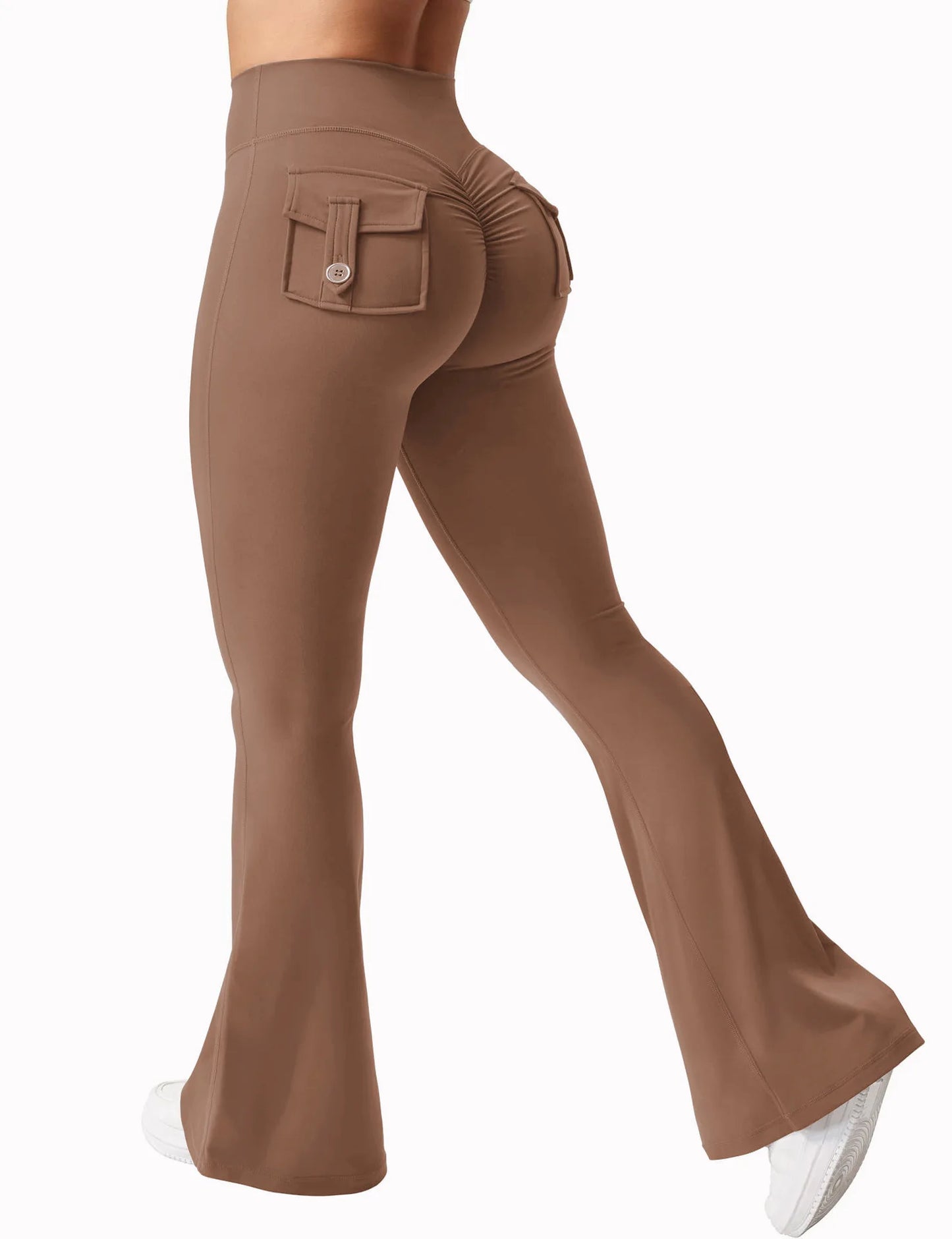 Naked Feeling Compression Fitness Workwear with Pockets Yoga Pant Newest Women Wide Leg High Stretch Yoga Leggings