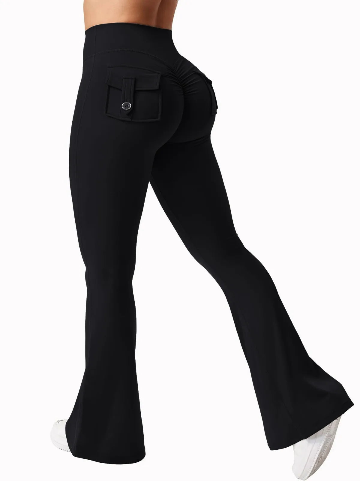 Naked Feeling Compression Fitness Workwear with Pockets Yoga Pant Newest Women Wide Leg High Stretch Yoga Leggings